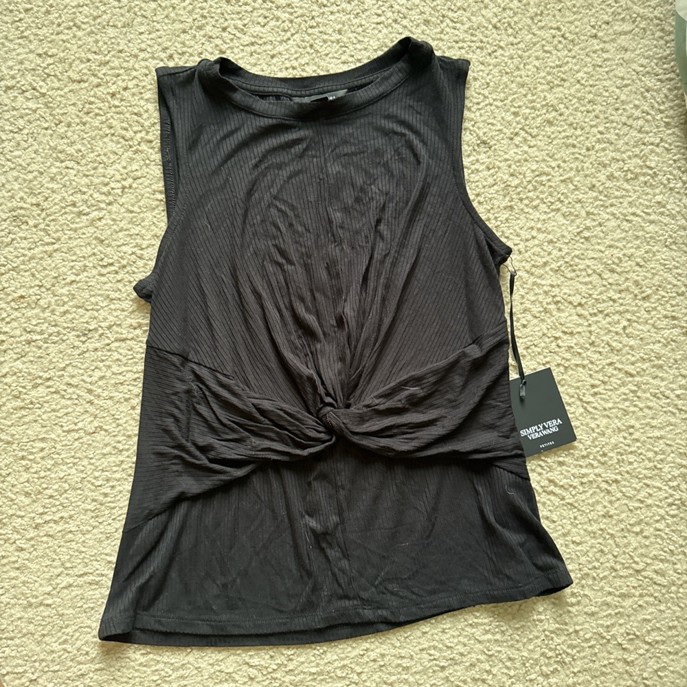 Black tank with tie front detail by Simply Vera Wang
